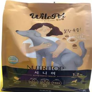 강아지 윌로펫 뉴트리탑 시니어 강아지도그 반려견사료 1.2kg