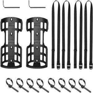 아오세카 자전거 화물 케이지 프론트 랙 캐리어 고정 스트랩이 있는 포크 마운트 로드 바이크용 물병