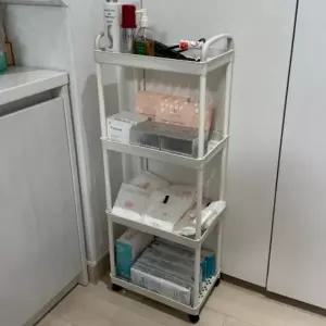 4단 이동식 트롤리 수납함 화이트
