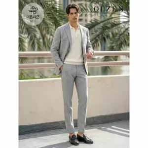 [하프클럽/올젠]라이트그레이 썸머 비즈니스 셋업 수트 (ZOE2KG1312_ZOE2PP1312_LGR