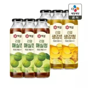 [CJ제일제당]백설 리얼 매실청 310ml x3개+생강청 310ml x3개