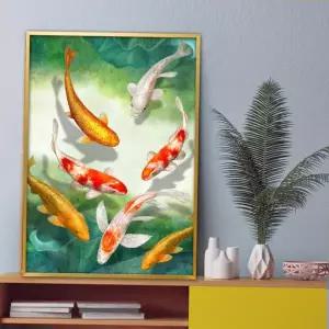 풍수 잉어 그림 액자 풍수그림 돈들어오는 A2 CARP2