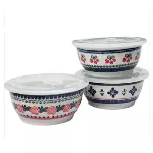 밀폐 용기 뚜껑 반찬통 찬기 냉장고 보관 17.5cm 3P도자기함 도자기함 김치 김치함 찬함 찬통 반함 반찬