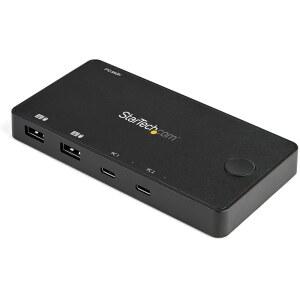 StarTech.com 2포트 USB C KVM 스위치 - 4K 60Hz HDMI 케이블이 있는 컴팩트 듀얼 포트 UHD 타입 데스크탑 미니 버스 전원 공급 Pro ThinkPad 아이디어패드 엘리트북 TAA