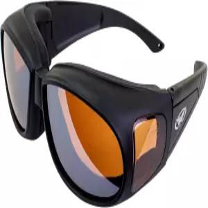 글로벌 비전 아웃피터 모터사이클 라이딩 안전 선글라스 매트 블랙 프레임 드라이빙 미러 렌즈 ANSI Z87.1+