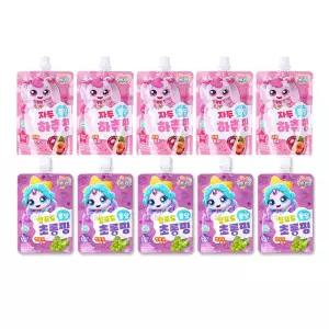 캐치티니핑 자두 퐁당 하츄핑 음료수 5개+청포도 퐁당 초롱핑 음료수 5개