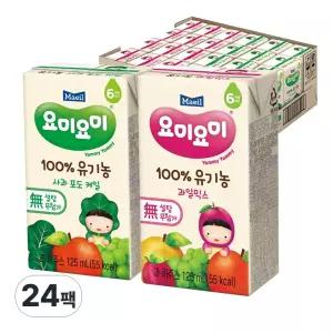 요미요미 유기농 주스 사과포도케일12+과일믹스12