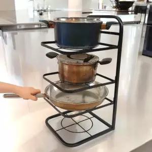 후라이팬정리대 프라이팬 냄비거치대 부엌 수납함도마걸이 뚜껑 주방