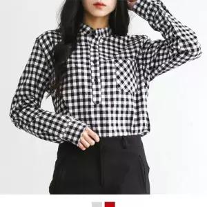 [라일리여성의류] Rly 헨리넥 깅엄체크 여자 남방