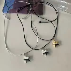 [셀러에이드]실버 메탈 별 펜던트 초커 목걸이 y2k 스타일 조절 가능한 롱 숏