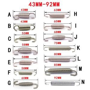 2pcs 43mm-92mm 바이크 오토바이 배기 스프링 후크 스테인레스 스틸 전면 중간 링크 파이프 회전식 머플러