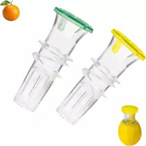 레몬 스퀴저 2팩 스크류 탑 수동 착즙기 붓는 스파우트 - 라임 오렌지 주방 칵테일 음료 야외용 휴대용