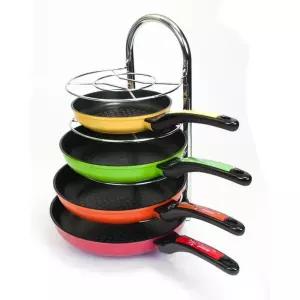 올비아 5단 후라이팬 정리대 크롬도금5단 수납 프라이팬 선반