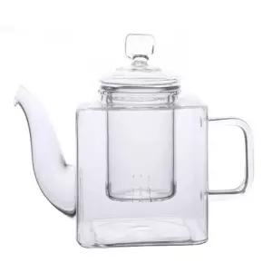 사각 유리 티포트 390ml 무지(YU098)찻주전자 인테리어소품 주방 차주전자 세트 도자기