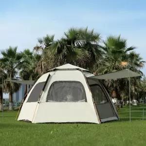 자외선 방수 방풍 차단 원터치 대형 육각텐트 6-8인용 DfS6+4Mjv