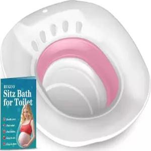 변기용 루구오 좌욕 - 요니 스팀 시트 치질 및 산후 관리용 휴대용 비데 BPA 프리 접이식 엡섬 솔트 소크용