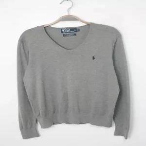 랄프로렌 폴로 니트/그레이/면 실크 캐시미어 스웨터 구제 중고 회색 브이넥 캐주얼 기본로고 남성용 M 95