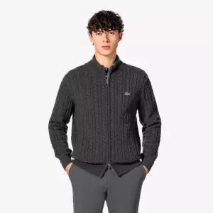 [국내매장정품] 라코스테 LACOSTE 남성 케이블 집업 가디건 차콜그레이 AH402E-55N_050 192791