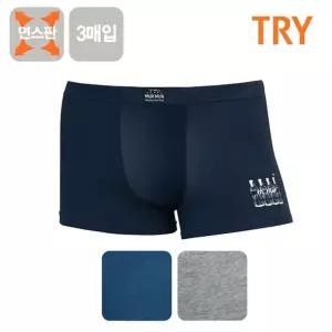 TRY 주니어 포인트나염 면스판 밴드 드로즈팬티 3매쥬니어 사각 남학생 남아 선물용세트 남자아이
