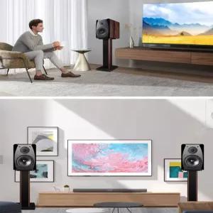 스피커 스탠드 북쉘프 우퍼 거치대 오디오 다이 목재 받침대 홈시어터용