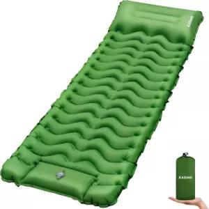 카시모 캠핑 수면 패드 베개 내장 풋 펌프가 있는 초경량 매트 배낭 여행 텐트용 풍선 컴팩트