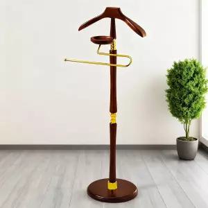 노르디보 수트 발렛 스탠드는 여성용과 남성용 의류 베이스 버티컬 우드 랙 프리스탠딩 벨트 홀더 남성