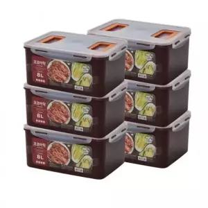 국산 진공 김치통 3+3 김치 보관용기 밀폐용기 8L