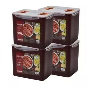 국산 진공 김치통 2+2 김치 보관용기 밀폐용기 16L