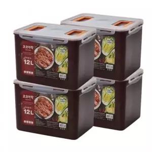 국산 진공 김치통 2+2 김치 보관용기 밀폐용기 12L