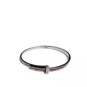 [S] 보테가베네타 에나멜 커프스 실버 브레이슬릿 팔찌 스몰 브라운