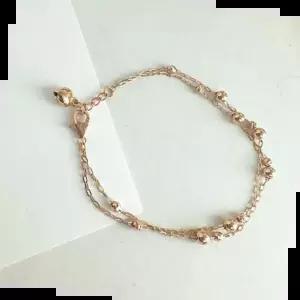 액세서리 레이어드 팔찌 두줄 팔찌18k로즈골드19.5cm