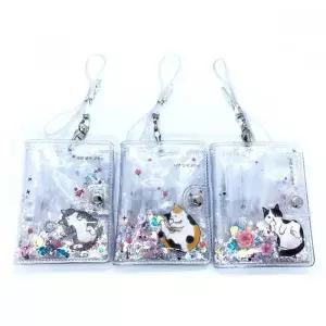 [콩심팥심]나만 없어 고양이 반짝이 다용도 카드지갑 멀티 포켓 케이스