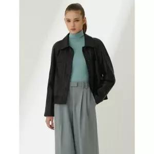 리오벨여성 리오벨25 봄 FAUX 레더 블루종 자켓