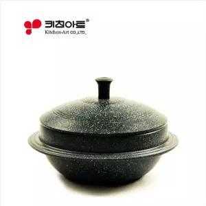 키친아트 주물 가마솥 18cm 가정용 마블코팅 양면찜 구이 찜솥 18CM 돌솥 무쇠 곱돌 냄비