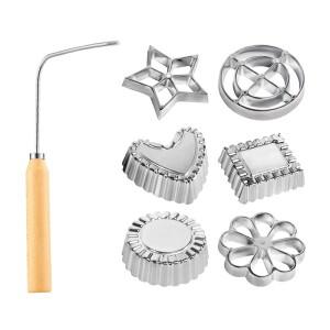 손잡이가  스웨덴 로제트 아이언 메이커 실리콘 몰드 와플 팀베일 깔때기 케이크 링 쿠키 베이킹