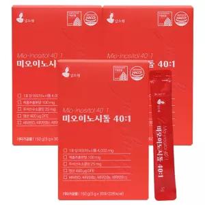김소형 미오이노시톨 40:1 30포 X 3개 여성 컨디션 주기 관리 엽산 비타민 식물성원료 레몬맛