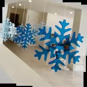 크리스마스꾸미기 눈꽃 모빌 크리스마스 아크릴 모형 트리장식 3SET