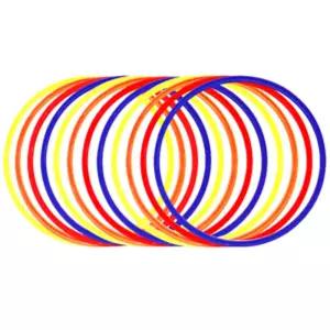 DWR 액션후프스텝 훈련용 훌라 50cm 12개 1세트가벼운 뱃살운동 링훌라 기구 가정용훌라