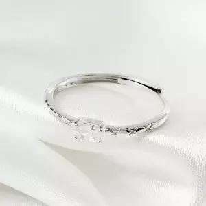 [골드스마일]큐빅 장식 반지 925 실버 백금 도금 실버링 여성용