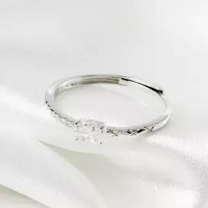 큐빅 장식 반지 925 실버 백금 도금 실버링 여성용