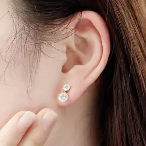 925 스털링 실버 골드 도금 다이아몬드 큐빅 스톤 반지