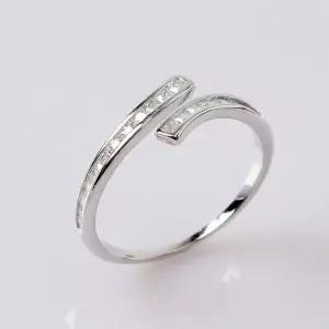[골드스마일]오픈형 실버 큐빅 반지 백금 도금 링