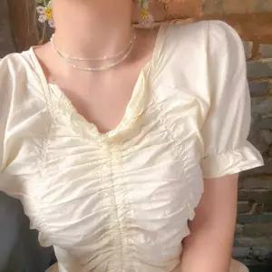 [알티피아]투명 비즈 구슬 진주 체인 초커 목걸이 여성용 액세서리