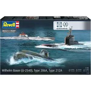 BV5186 1대144 독일군 70주년 잠수함 세트: 빌헬름 바우어(U-2540), 206a형, 212a형