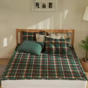 피노키오 체크 마이크로워셔 카페트 SS그린 단품침대요 패드 이불 요깔개 카이불 매리스 사계절카