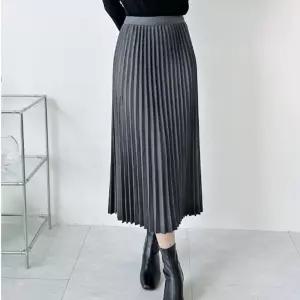 여성 주름 플리츠 아코디언 밴딩 롱스커트개강룩 캠퍼스 데이트 니트 치마 데일리 나들이 소개팅 캐주얼