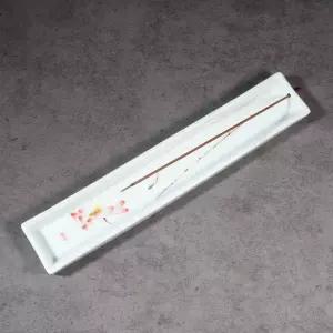 연꽃그림 사각 받침 인센스 홀더인테리어인 심플인 예쁜초 인꽂이 인스틱 인촛대 세라믹인 향초