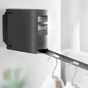 실내용 스마트 와이어 빨랫줄 세탁걸이 건조대스테인리스 자동수축빨래 이중 생활용품추천 용대 블랙 화이