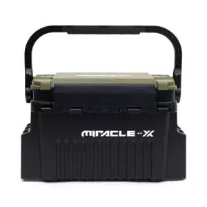 미라클-X 2단 하드 태클박스 14L 카키루어케이스 낚시 상자 낚시용 바다 정리