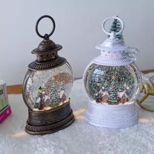 투명 타원 마을 워터볼 오르골 2Type램프형 겨울장식 크리스마스 크리스마스품